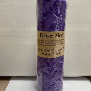 Purple Floral Mesh Wrap 10 inch x 10 yards